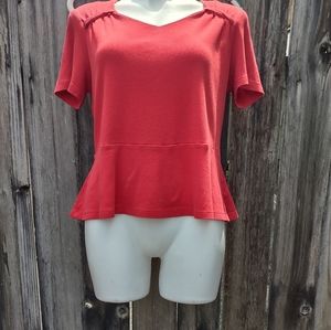 Red cotton stretchy pinup top size LG